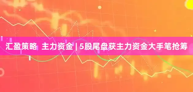 汇盈策略  主力资金 | 5股尾盘获主力资金大手笔抢筹